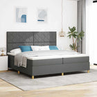 Boxspring bed 200x200 cm donkergrijs met matras