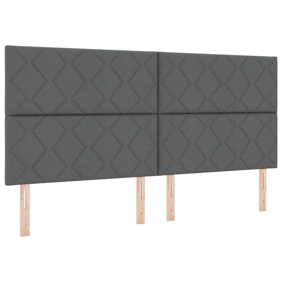 LED Box Spring Bed met matras Donkergrijs 200 x 200 cm Stof