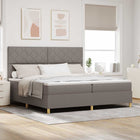 Boxspring bed taupe 200x200 cm met LED hoofdeinde