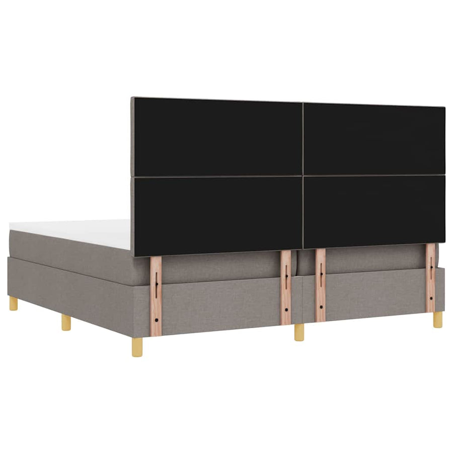 LED Box Spring Bed met hoofdeinde Taupe 200 x 200 cm Stof