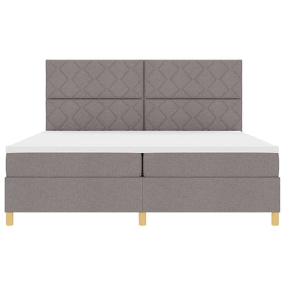 LED Box Spring Bed met hoofdeinde Taupe 200 x 200 cm Stof
