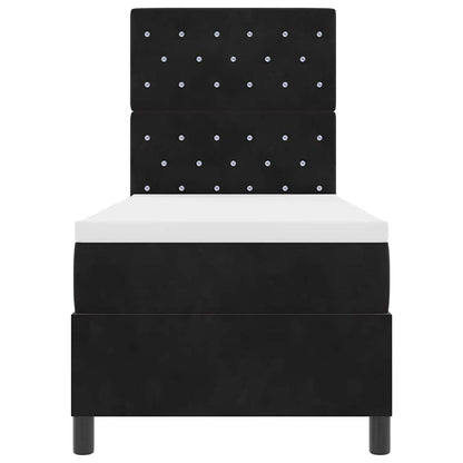 LED Box Spring Bed met matras Zwart 80 x 200 cm Fluweel