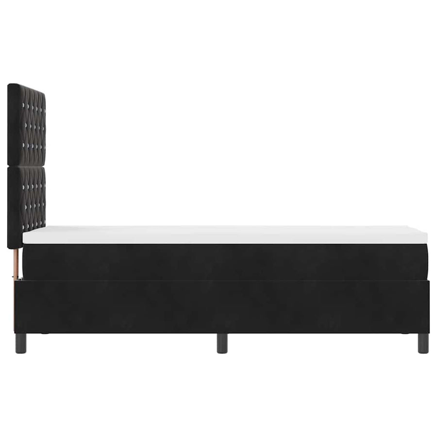 LED Box Spring Bed met matras Zwart 80 x 200 cm Fluweel
