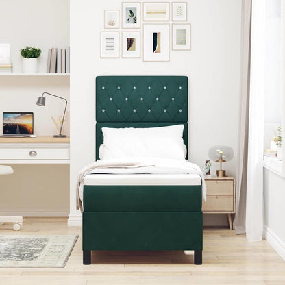 LED Box Spring Bed met matras Donkergroen 80 x 200 cm Stof