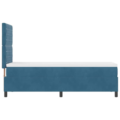 LED Box Spring Bed met matras Donkerblauw 80 x 200 cm Fluweel