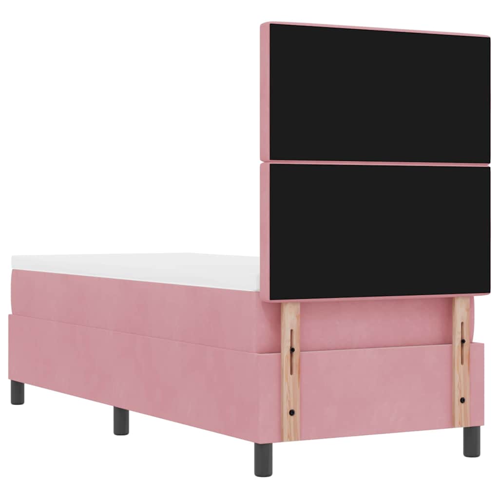 LED Box Spring Bed met matras Roze 80 x 200 cm Fluweel