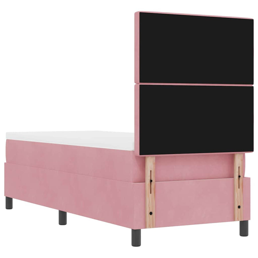 LED Box Spring Bed met matras Roze 80 x 200 cm Fluweel