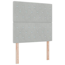 LED Box Spring Bed met matras Lichtgrijs 90 x 200 cm Fluweel