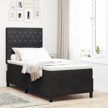 LED Box Spring Bed met matras Zwart 100 x 200 cm Fluweel