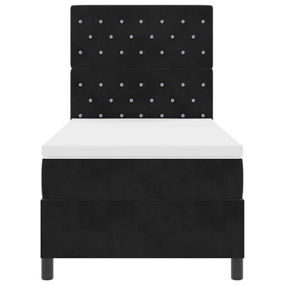 LED Box Spring Bed met matras Zwart 100 x 200 cm Fluweel