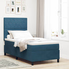 Boxspringbed 100x200 cm donkerblauw fluweel met LED