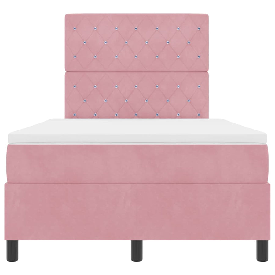 LED Box Spring Bed met matras Roze 120 x 200 cm Fluweel