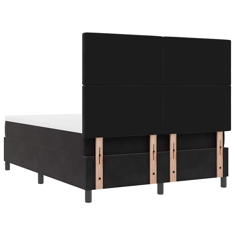LED Box Spring Bed met matras Zwart 160 x 200 cm Fluweel