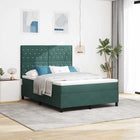 Boxspring bed 160x200 cm donkergroen fluweel LED