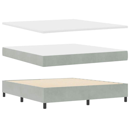 LED Box Spring Bed met matras Lichtgrijs 180 x 200 cm Fluweel
