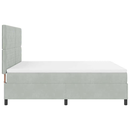 LED Box Spring Bed met matras Lichtgrijs 180 x 200 cm Fluweel