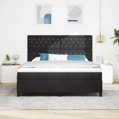 LED Box Spring Bed met matras Zwart 180 x 200 cm Fluweel