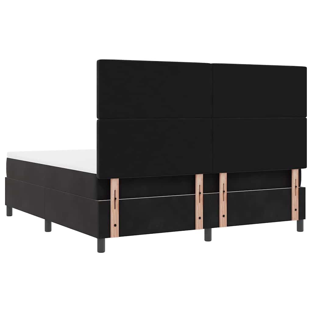 LED Box Spring Bed met matras Zwart 180 x 200 cm Fluweel
