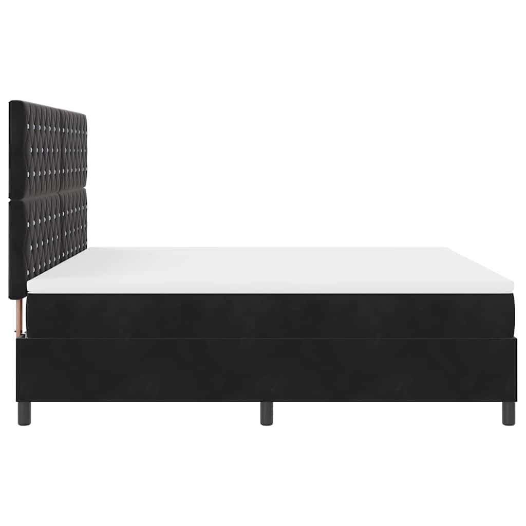 LED Box Spring Bed met matras Zwart 180 x 200 cm Fluweel