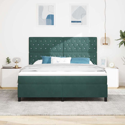 LED Box Spring Bed met matras Donkergroen 180 x 200 cm Fluweel