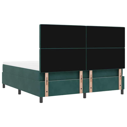LED Box Spring Bed met matras Donkergroen 180 x 200 cm Fluweel