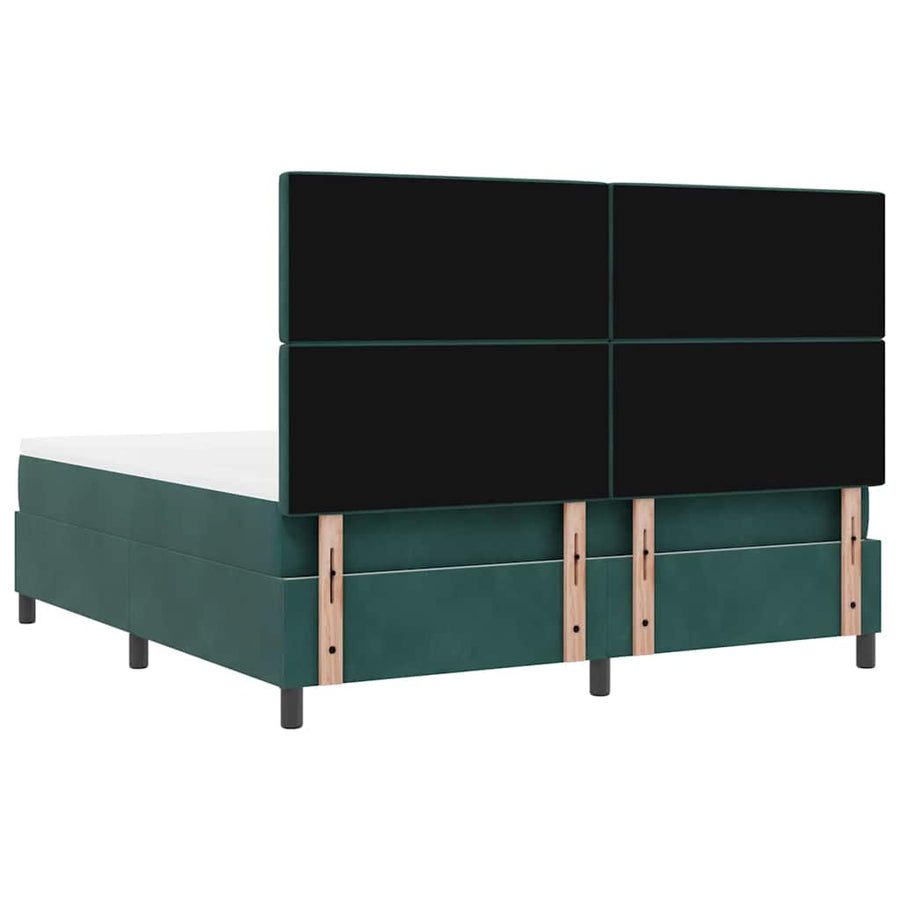 LED Box Spring Bed met matras Donkergroen 180 x 200 cm Fluweel