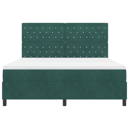 LED Box Spring Bed met matras Donkergroen 180 x 200 cm Fluweel