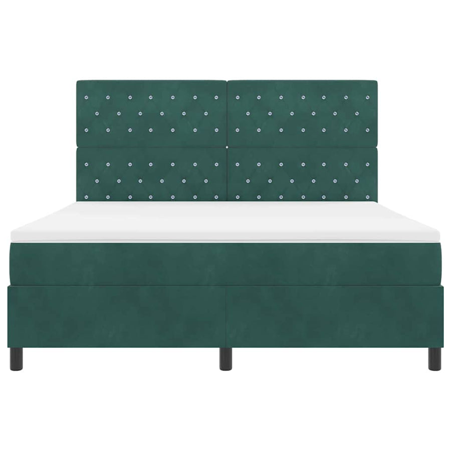 LED Box Spring Bed met matras Donkergroen 180 x 200 cm Fluweel