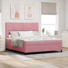 Boxspringbed roze fluweel 180x200 cm met LED