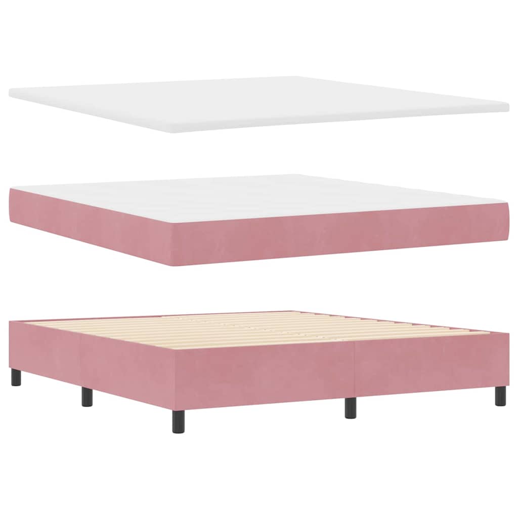 LED Box Spring Bed met matras Roze 180 x 200 cm Fluweel
