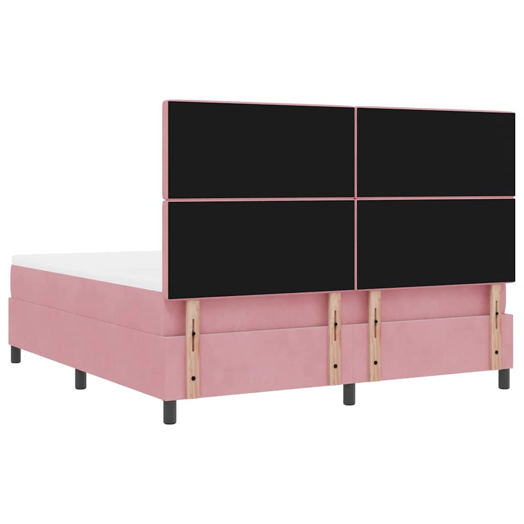 LED Box Spring Bed met matras Roze 180 x 200 cm Fluweel