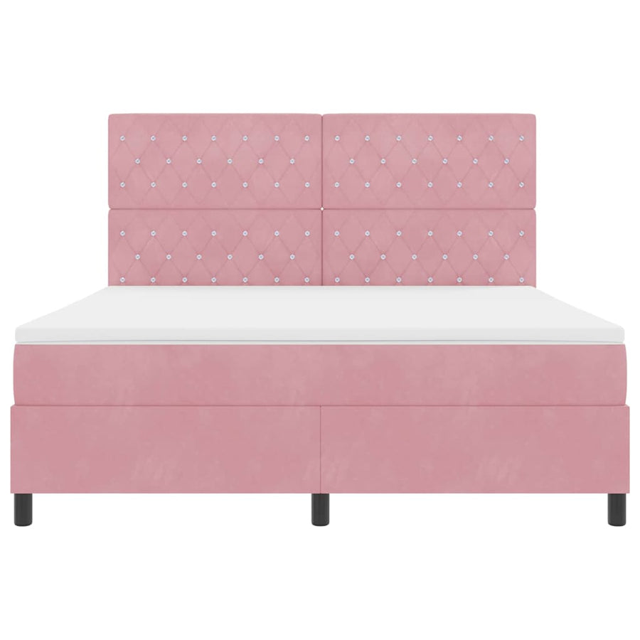LED Box Spring Bed met matras Roze 180 x 200 cm Fluweel