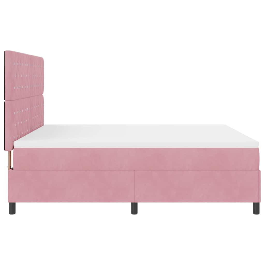 LED Box Spring Bed met matras Roze 180 x 200 cm Fluweel