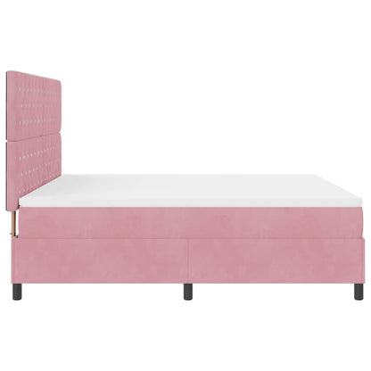 LED Box Spring Bed met matras Roze 180 x 200 cm Fluweel