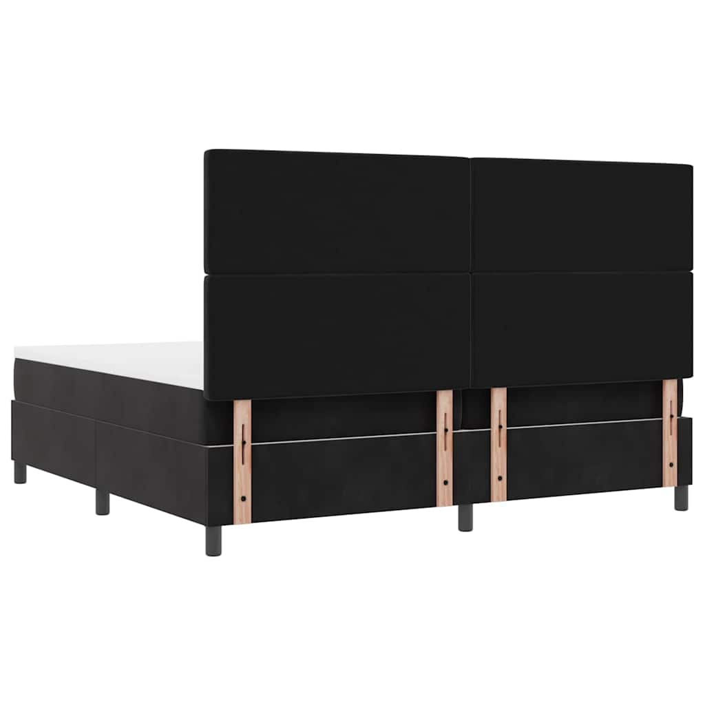 LED Box Spring Bed met matras Zwart 200 x 200 cm Fluweel