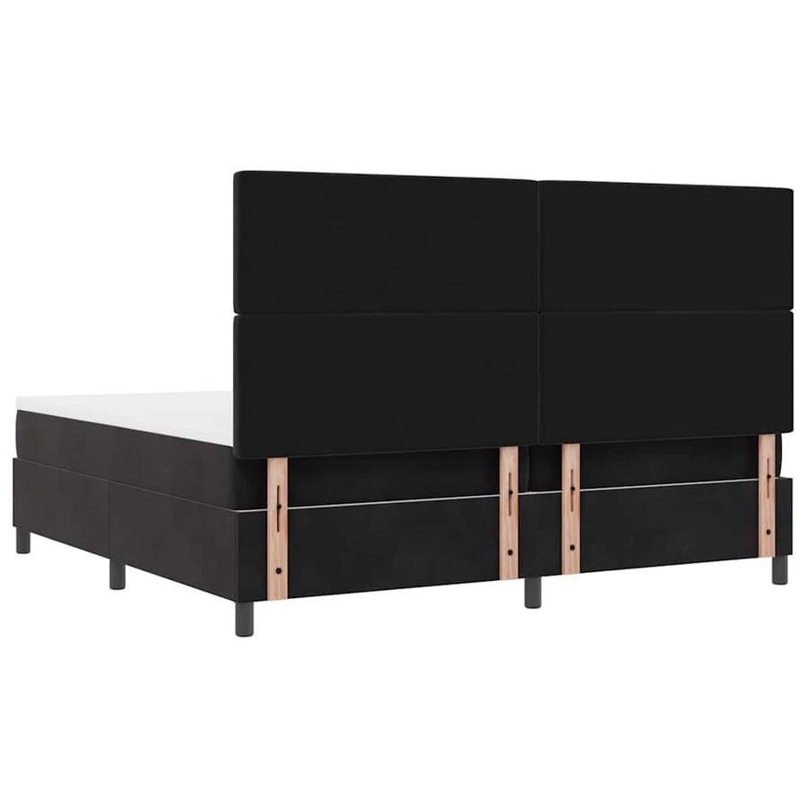 LED Box Spring Bed met matras Zwart 200 x 200 cm Fluweel