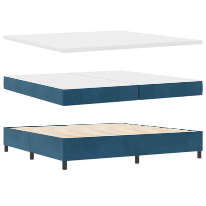 LED Box Spring Bed met matras Donkerblauw 200 x 200 cm Fluweel