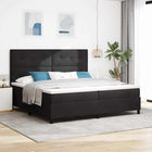 LED Box Spring Bed with mattress Black 200 x 200 cm Fabric