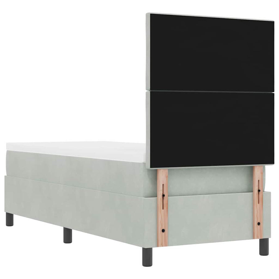 LED Box Spring Bed Lichtgrijs 80 x 200 cm Fluweel