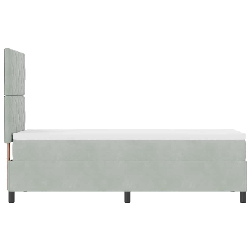 LED Box Spring Bed Lichtgrijs 80 x 200 cm Fluweel