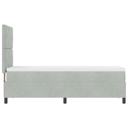 LED Box Spring Bed Lichtgrijs 80 x 200 cm Fluweel