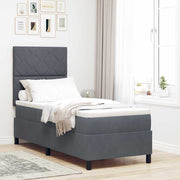 Boxspring bed 80x200 cm donkergrijs LED fluweel