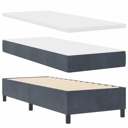 LED Box Spring Bed Donkergrijs 80 x 200 cm Fluweel