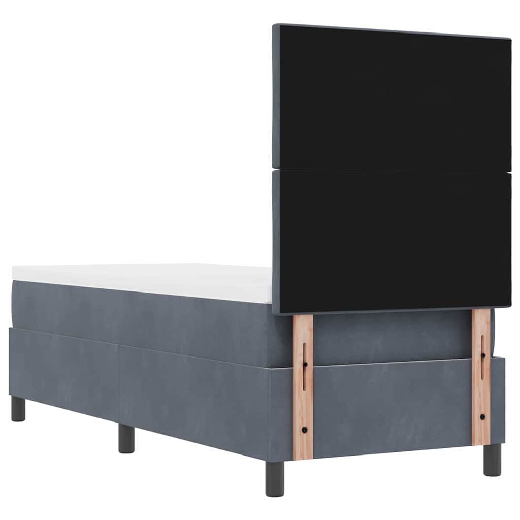 LED Box Spring Bed Donkergrijs 80 x 200 cm Fluweel