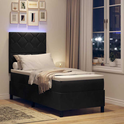 LED Box Spring Bed met hoofdeinde Zwart 80 x 200 cm Fluweel