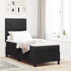 Boxspring bed zwart 80x200 cm fluweel met LED hoofdeinde