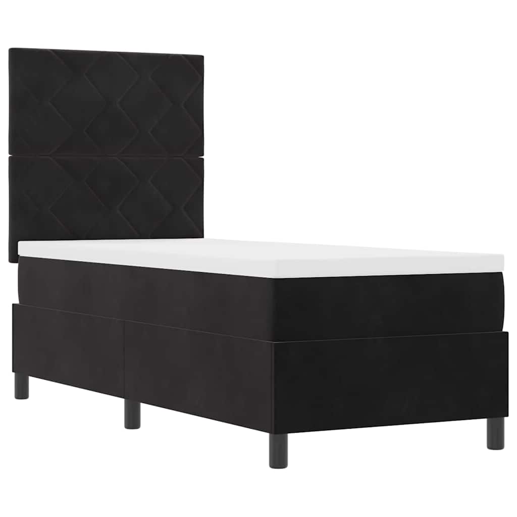 LED Box Spring Bed met hoofdeinde Zwart 80 x 200 cm Fluweel