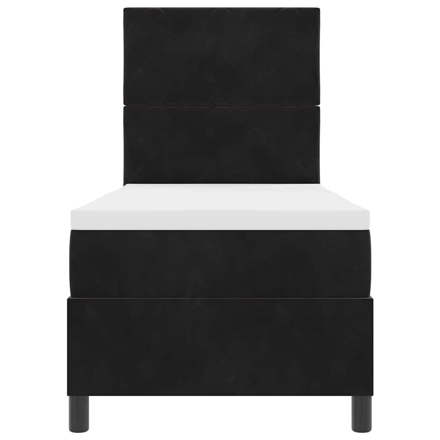 LED Box Spring Bed met hoofdeinde Zwart 80 x 200 cm Fluweel