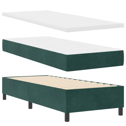 LED Box Spring Bed met matras Donkergroen 80 x 200 cm Fluweel
