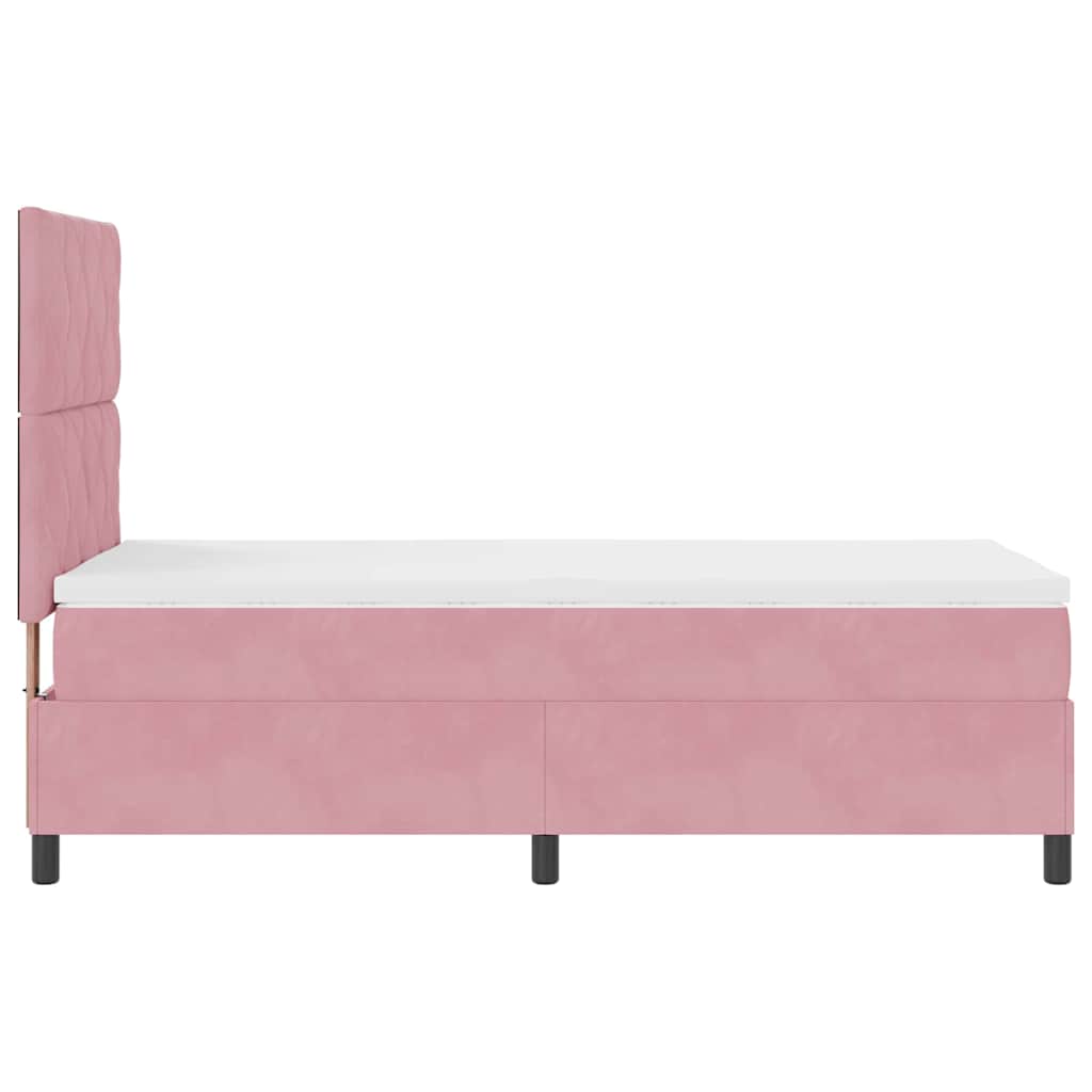 LED Box Spring Bed met matras Roze 90 x 190 cm Stof